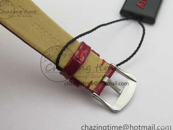 0402 Ladies’ De Ville Trésor Diamond SS 3AF 1:1 Best Edition White Dial On Red Leather Strap Swiss Quartz Snug 7885